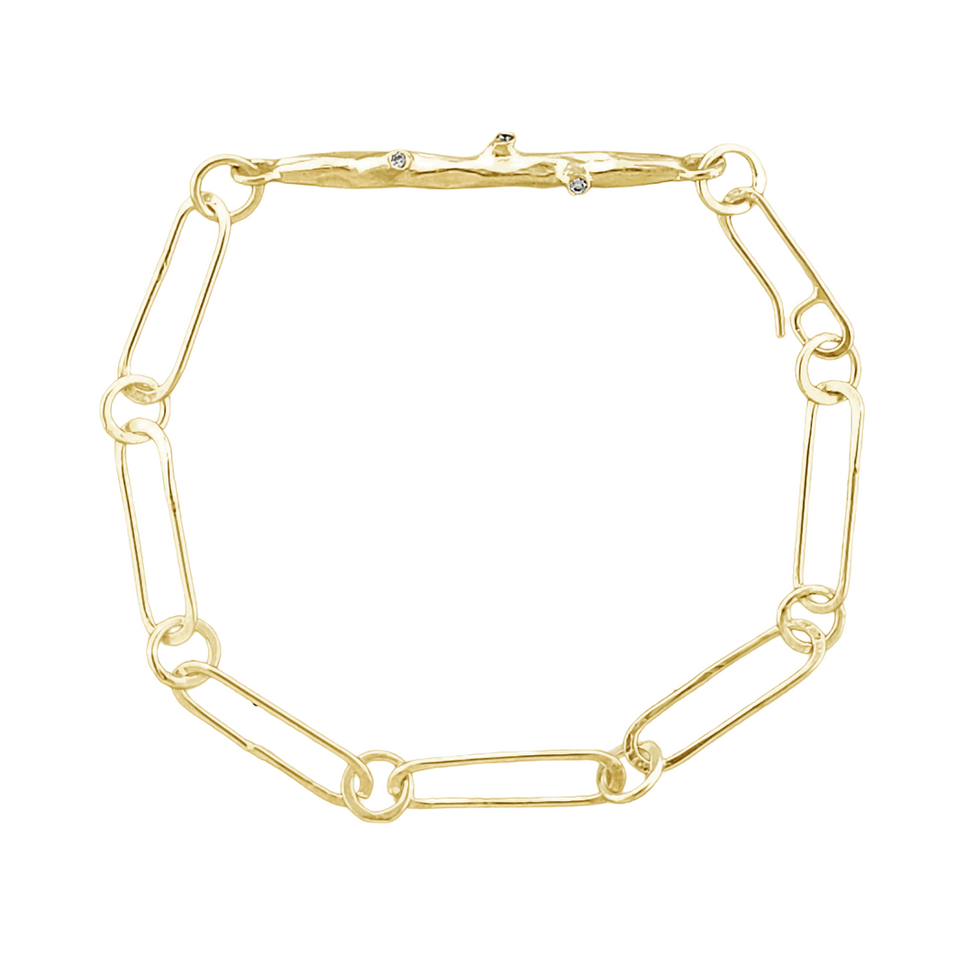 Diamond Twig Bracelet in Gold