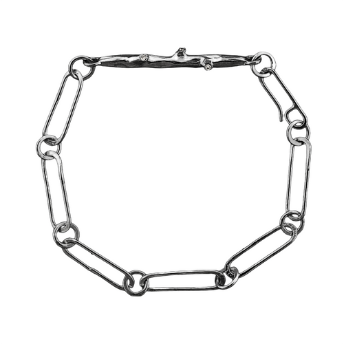 Diamond Twig Bracelet in Silver