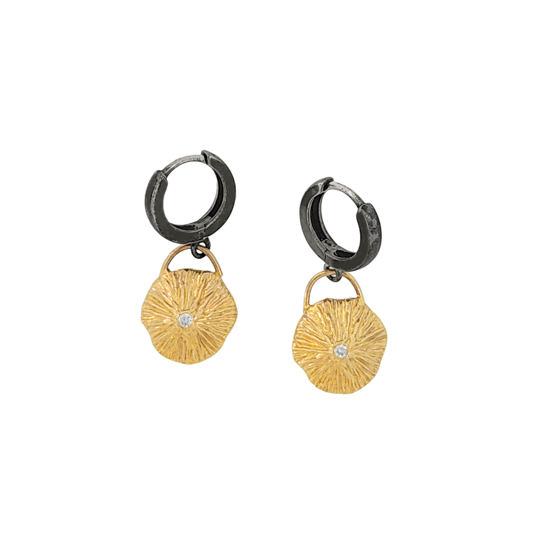 La Playa Gold on Small Wide Hoops