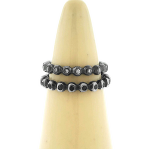 Bubble Ring with Black Diamonds