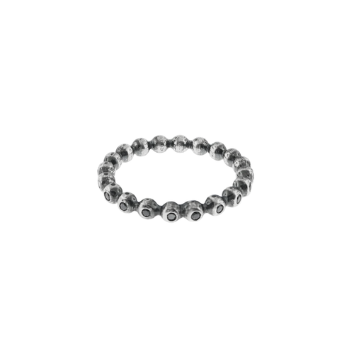 Bubble Ring with Black Diamonds