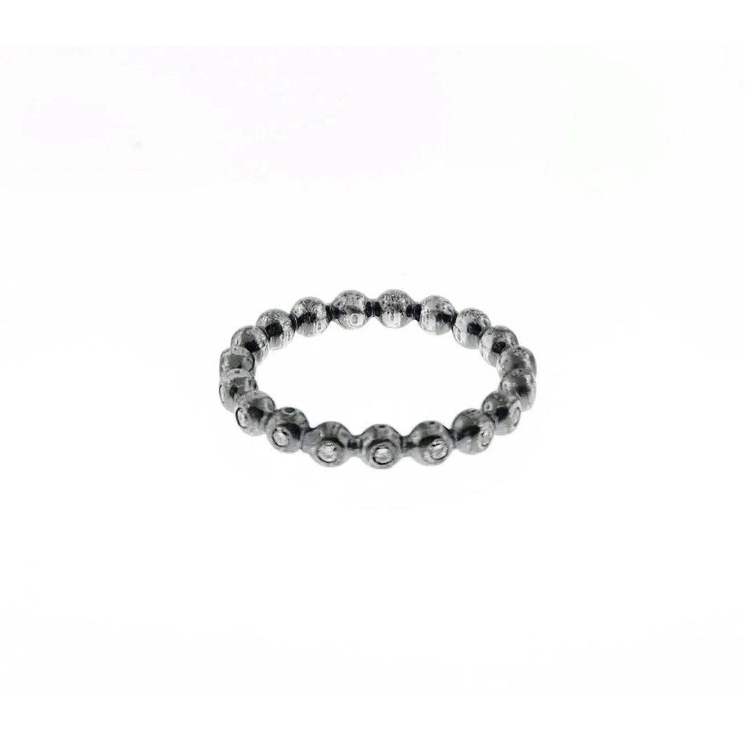 Bubble Ring with White Diamonds