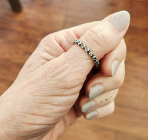 Bubble Ring with Black Diamonds