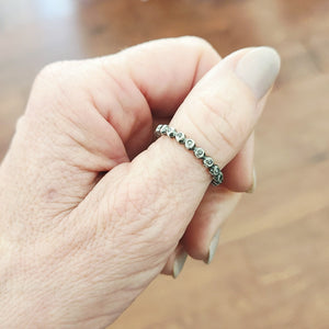 Bubble Ring with White Diamonds