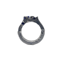 Cargar imagen en el visor de la galería, One-of-a-Kind Sand Cast Blue Sapphire Ring #26
