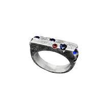 Charger l'image dans la galerie, One-of-a-Kind Sand Cast Sapphire &amp; Ruby Ring #28