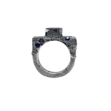 Cargar imagen en el visor de la galería, One-of-a-Kind Sand Cast Sapphire &amp; Diamond Ring #30