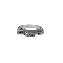 Cargar imagen en el visor de la galería, One-of-a-Kind Sand Cast Sapphire &amp; Diamond Ring #30