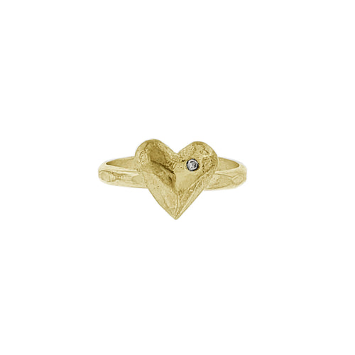 Heart of Gold with Diamond Ring