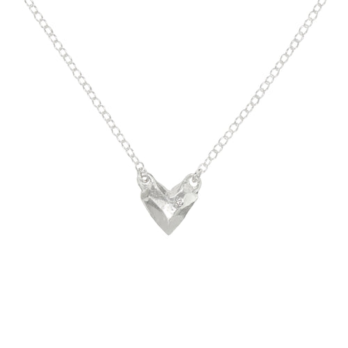 Heart of Silver with Diamond