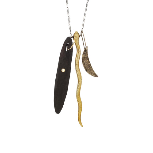 Ebony & Diamond with Serpent & Crescent Moon