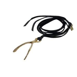 Large Wishbone on Leather